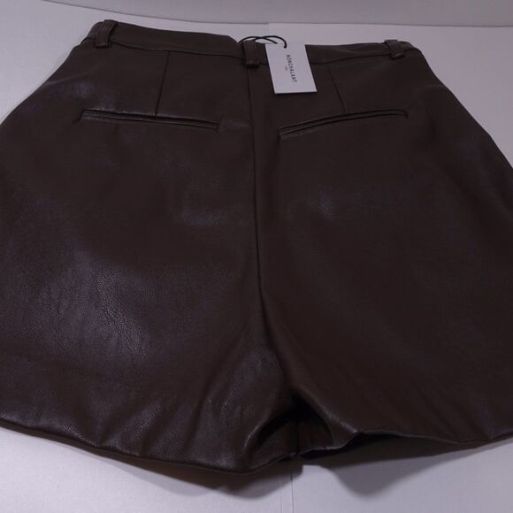 Nonchalant Label Shae Vegan Leather Shorts Brown Sz XS NWT 298 - Picture 8 of 14